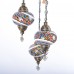 Authentic 3-Piece Ceiling Pendant Chandelier Mosaic Lamp Dome Set Helix